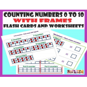 Counting 0 to 10 with frames – Flashcards and Worksheets